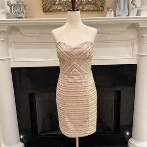 ✨ Stunning Cache Strapless Sequin Cocktail Dress – Women’s Size 4 ✨